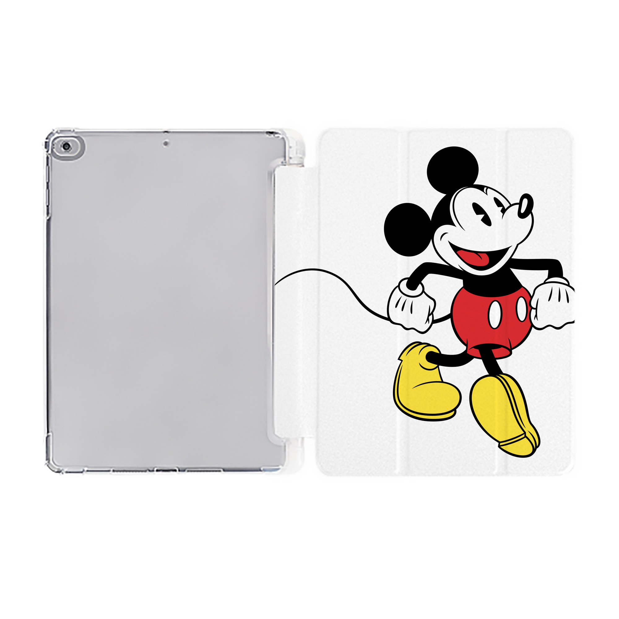（画像用） ミッキーマウス Mickey Mouse IPad ケース ペン収納付き 三つ折りスタンド PUレザー×シリコン 対応機種9.5/10.5/10.9インチ